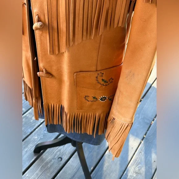 Rare Vintage Chris Line Originals 1940's/50's Era Fringe Deerskin Beaded Jacket - Picture 8 of 16